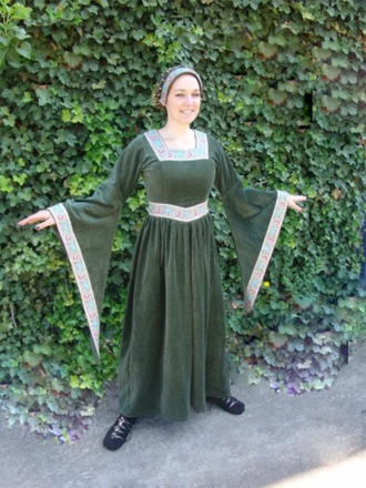 Samtkleid "Anna Boleyn" Grün